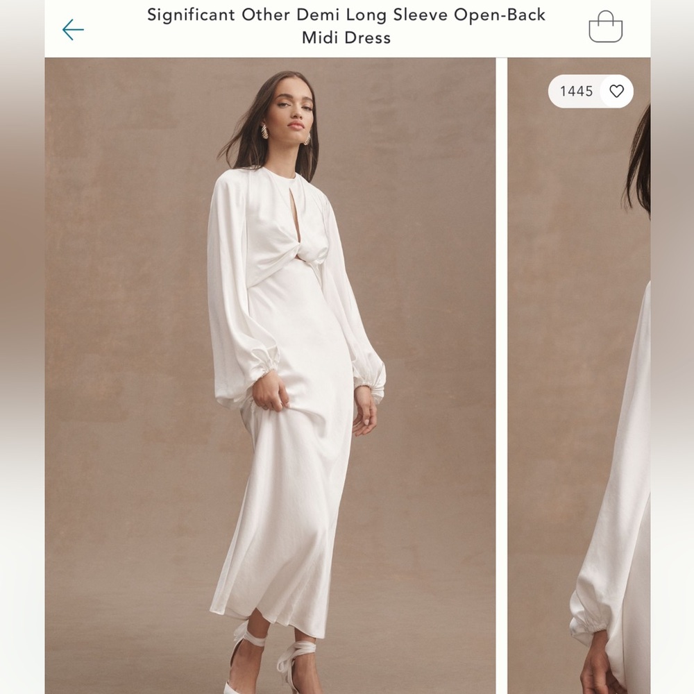 Anthropologie Significant Other Demi Long Sleeve Open Back Midi Dress